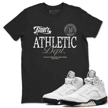 5s White Black shirts to match jordans Goat Athletic Dept sneaker match tees Air Jordan 5 White Black SNRT Sneaker Release Tees unisex cotton Black 1 crew neck shirts