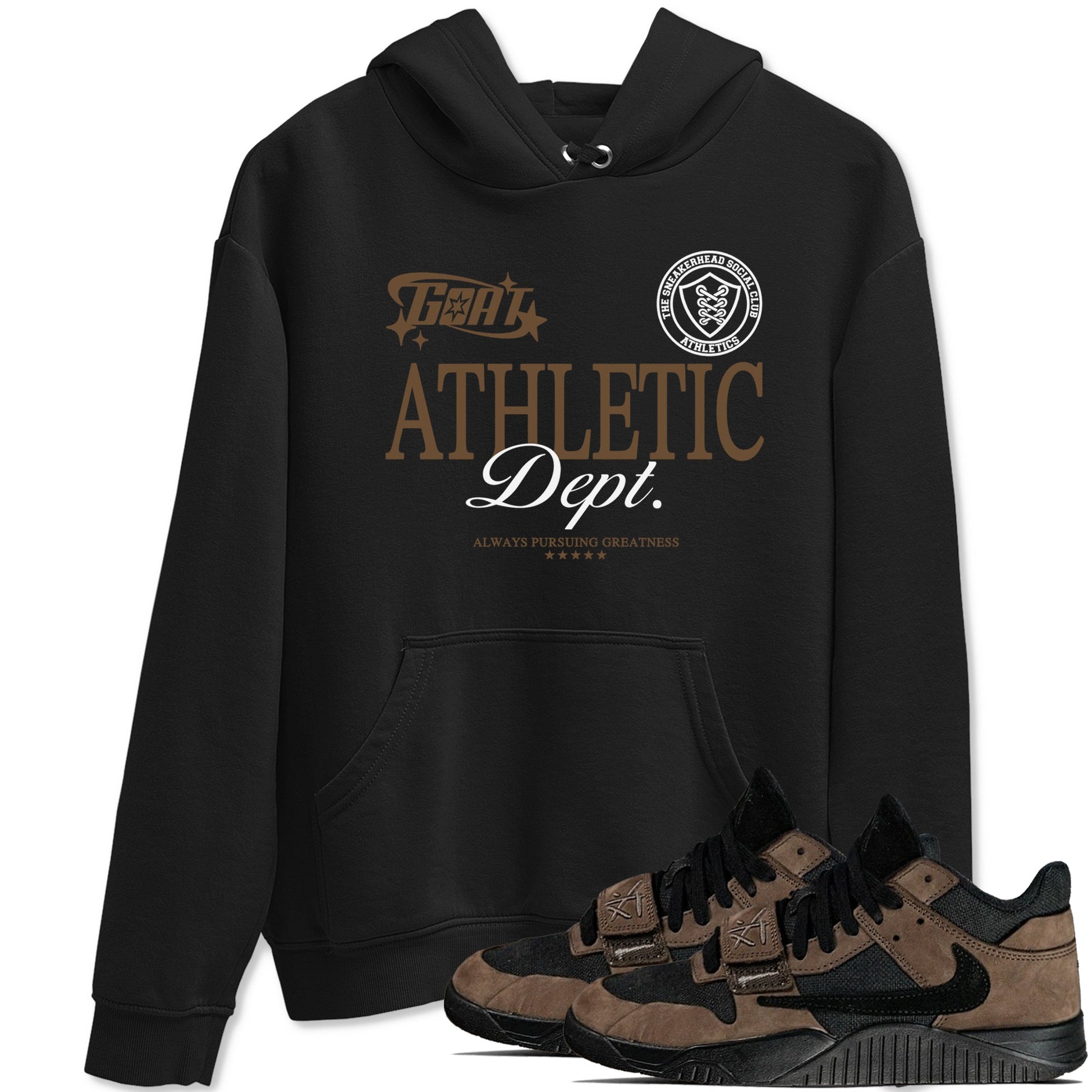 Jordan Jumpman Jack Travis Scott Dark Mocha shirts to match jordans Goat Athletic Dept sneaker match tees Jordan Jumpman Jack Travis Scott Dark Mocha SNRT Sneaker Release Tees unisex cotton Black 1 crew neck shirts