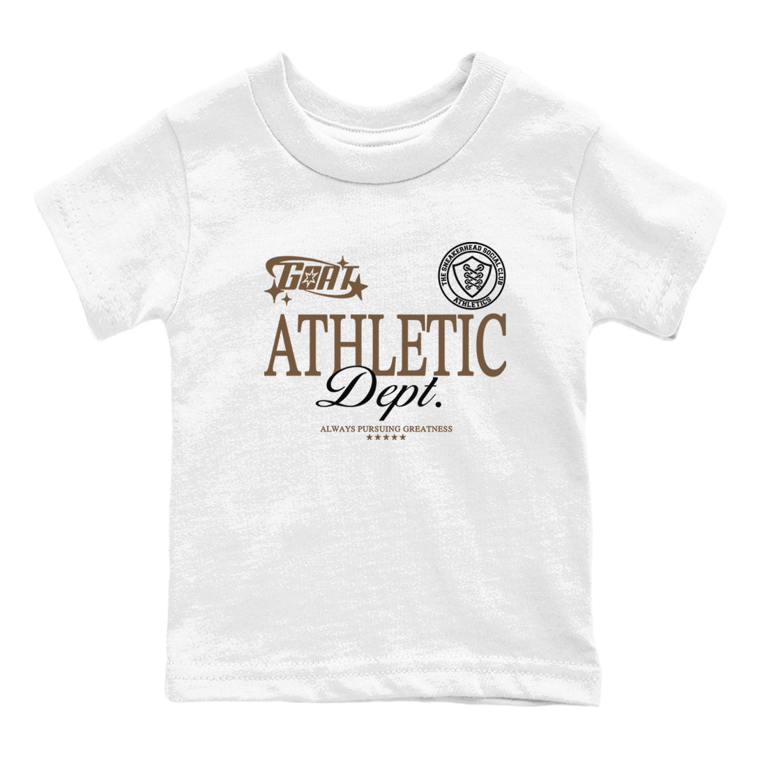 Jordan Jumpman Jack Travis Scott Dark Mocha shirts to match jordans Goat Athletic Dept sneaker match tees Jordan Jumpman Jack Travis Scott Dark Mocha SNRT Sneaker Release Tees Youth Baby White 2 crew neck shirts