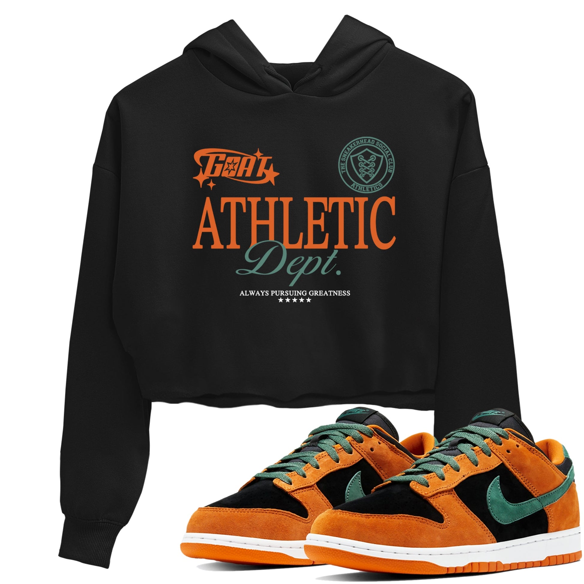Dunk Low Ceramic shirts to match jordans Goat Athletic Dept sneaker match tees Dunk Ceramic match shoes to clothes SNRT Sneaker Tees unisex cotton Black 1 crop tee