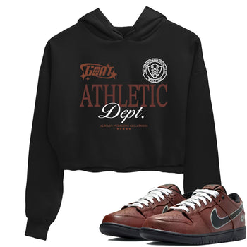 Sneaker match tees – Sneaker Tees To Match Dunk Low Football Shoes – Goat Athletic Dept Crop T-Shirt Black 1