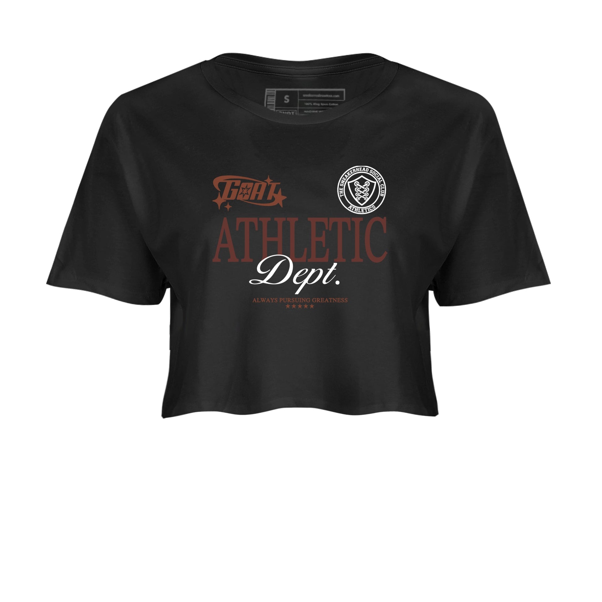 Sneaker match tees – Sneaker Tees To Match Dunk Low Football Shoes – Goat Athletic Dept Crop T-Shirt Black 2
