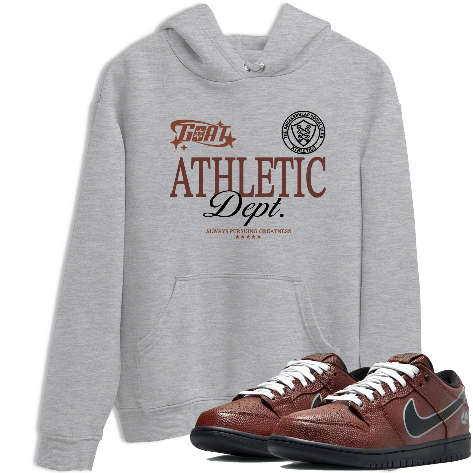 Sneaker match tees – Sneaker Tees To Match Dunk Low Football Shoes – Goat Athletic Dept Tee Heather Grey 1