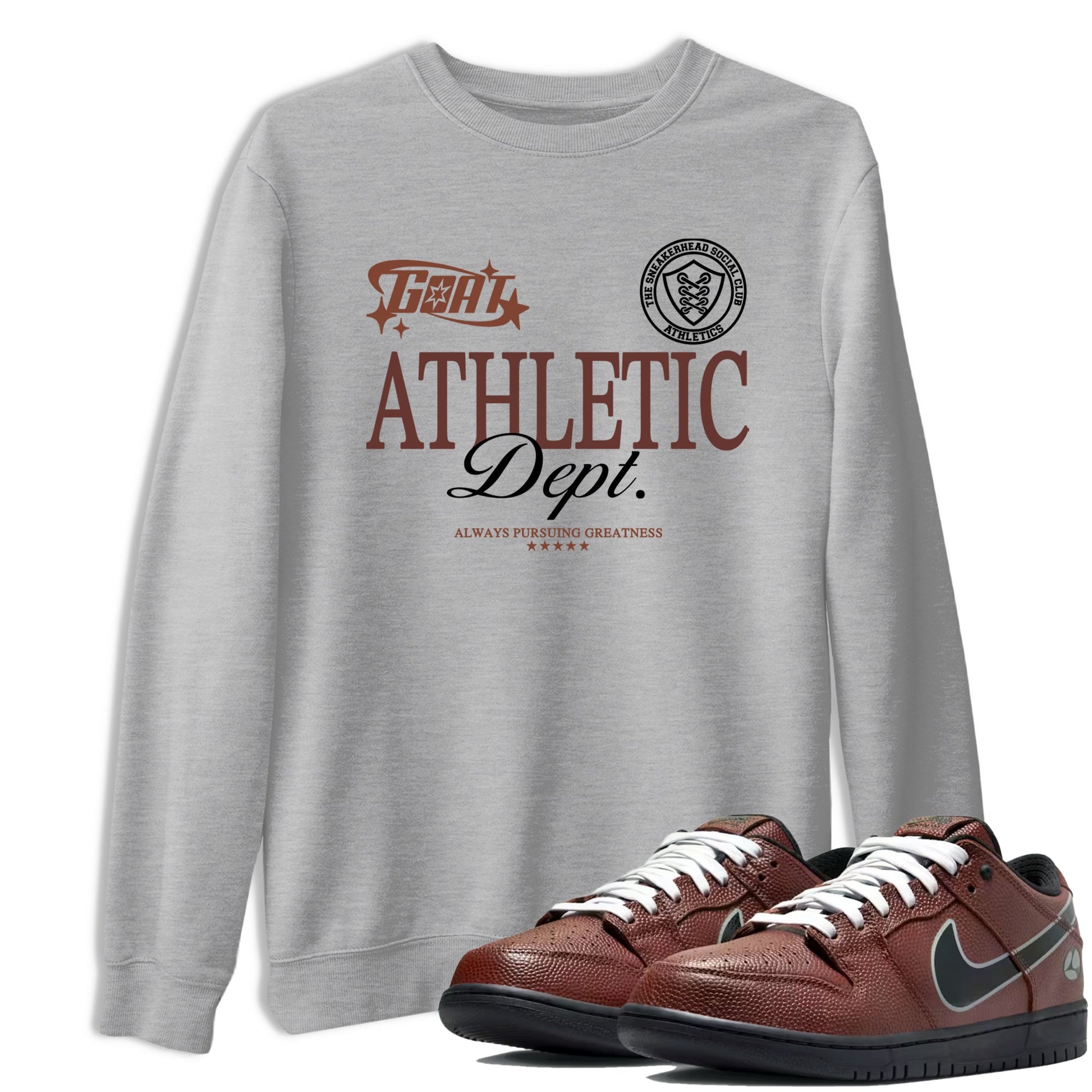 Sneaker match tees – Sneaker Tees To Match Dunk Low Football Shoes – Goat Athletic Dept Tee Heather Grey 1