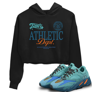 Yeezy 700 Faded Azure shirts to match jordans Goat Athletic Dept sneaker match tees Yeezy 700 Faded Azure match shoes to clothes SNRT Sneaker Tees unisex cotton Black 1 crop tee