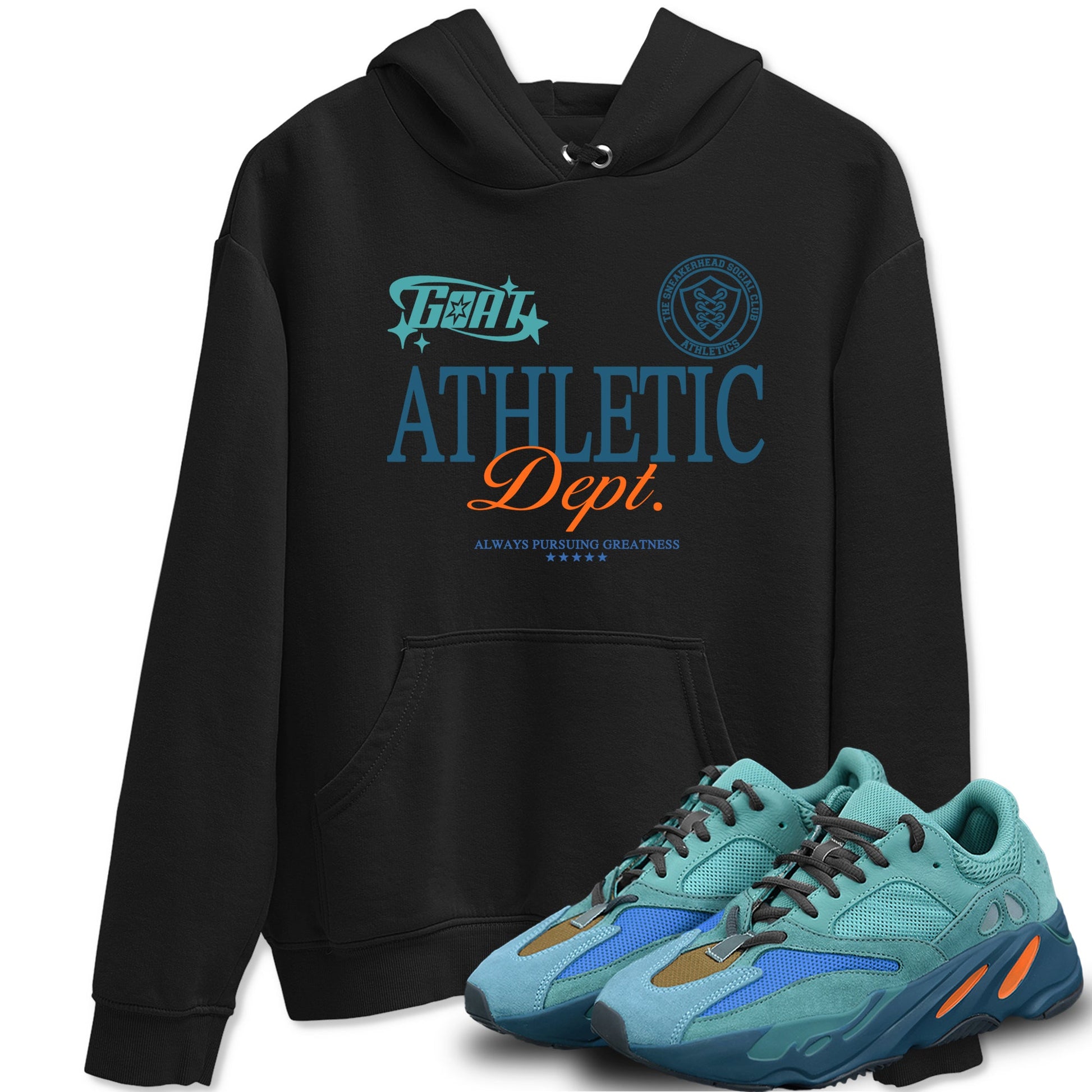 Yeezy 700 Faded Azure shirts to match jordans Goat Athletic Dept sneaker match tees Yeezy 700 Faded Azure match shoes to clothes SNRT Sneaker Tees unisex cotton Black 1 shirts