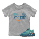 Yeezy 700 Faded Azure shirts to match jordans Goat Athletic Dept sneaker match tees Yeezy 700 Faded Azure match shoes to clothes SNRT Sneaker Tees Youth Baby Heather Grey 1 tee