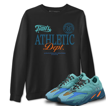 Yeezy 700 Faded Azure shirts to match jordans Goat Athletic Dept sneaker match tees Yeezy 700 Faded Azure match shoes to clothes SNRT Sneaker Tees unisex cotton Black 1 shirts
