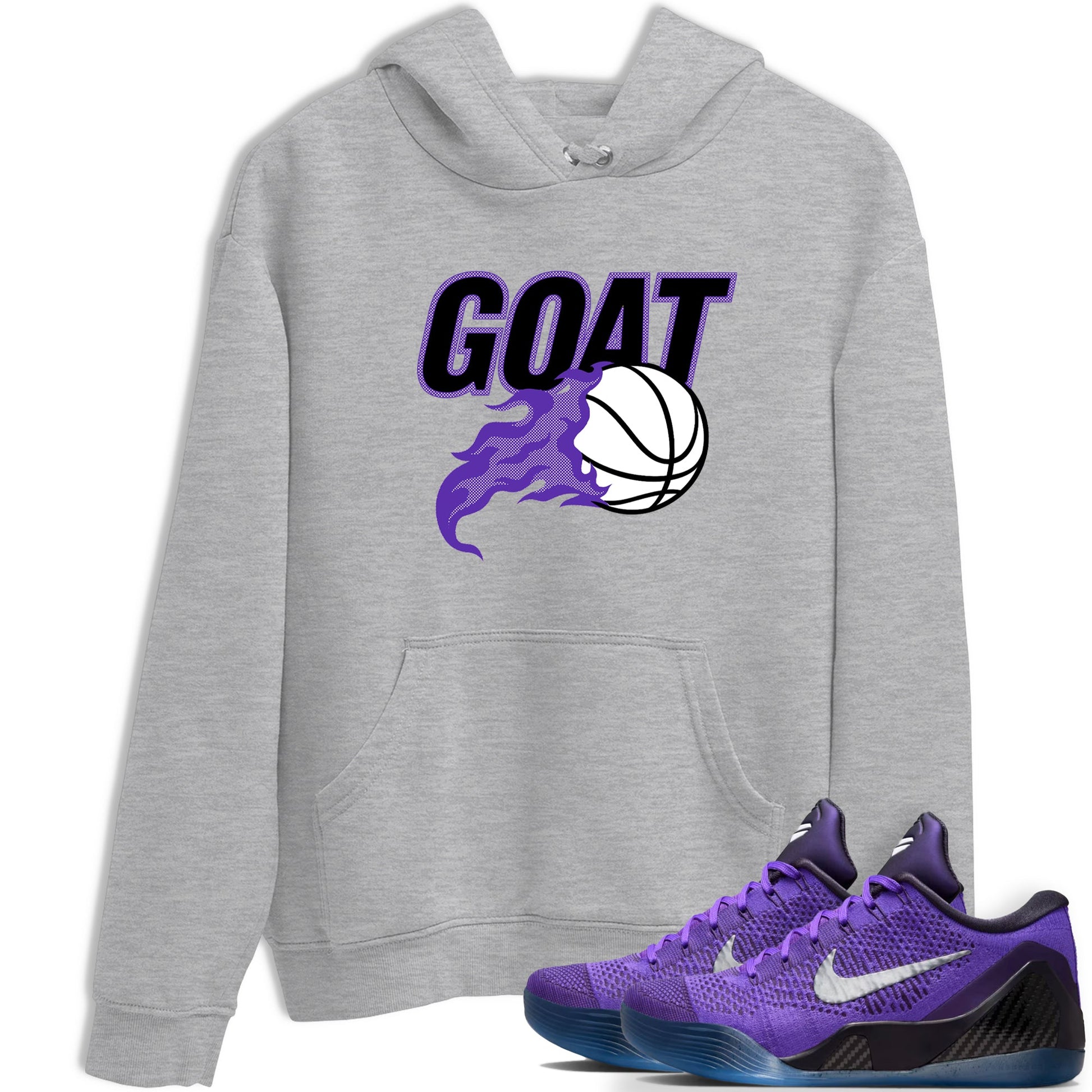 Sneaker Threads – Sneaker Tees To Match Nike KB 9 Hyper Grape – Goat Basketball Graphic Tee Heather Grey 1. Perfect for Jordan releases 2025 colorways. Perfect for purple basketball sneaker releases and legacy-inspired colorways for 2025 hoopers.