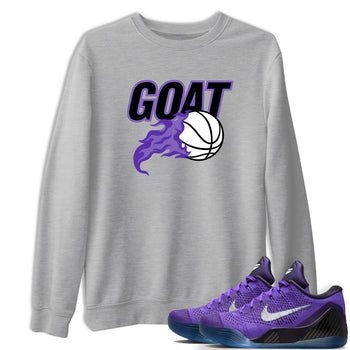 Sneaker Threads – Sneaker Tees To Match Nike KB 9 Hyper Grape – Goat Basketball Graphic Tee Heather Grey 1. Perfect for Jordan releases 2025 colorways. Perfect for purple basketball sneaker releases and legacy-inspired colorways for 2025 hoopers.