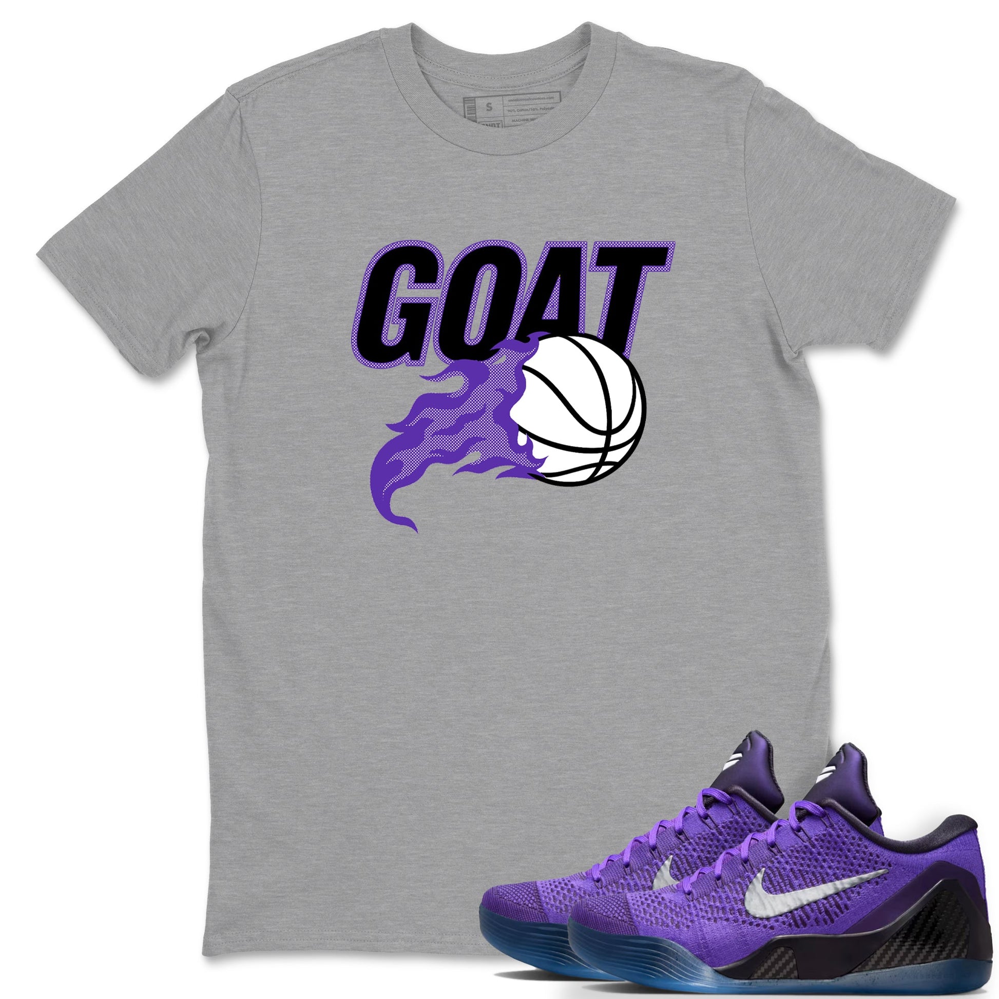 Sneaker Threads – Sneaker Tees To Match Nike KB 9 Hyper Grape – Goat Basketball Graphic Tee Heather Grey 1. Perfect for Jordan releases 2025 colorways. Perfect for purple basketball sneaker releases and legacy-inspired colorways for 2025 hoopers.