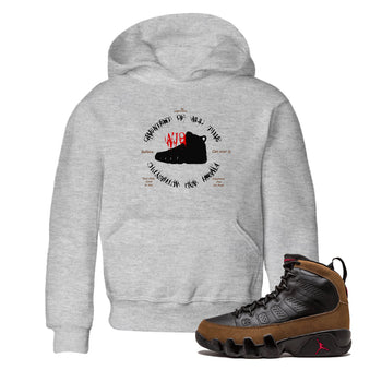 9s Olive shirts to match jordans Goat Kick sneaker match tees Air Jordan 9 Olive match shoes to clothes SNRT Sneaker Tees Youth Baby Heather Grey 1 tee