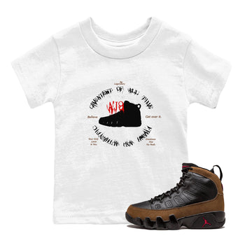 9s Olive shirts to match jordans Goat Kick sneaker match tees Air Jordan 9 Olive match shoes to clothes SNRT Sneaker Tees Youth Baby White 1 tee