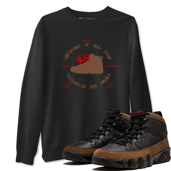9s Olive shirts to match jordans Goat Kick sneaker match tees Air Jordan 9 Olive match shoes to clothes SNRT Sneaker Tees unisex cotton Black 1 shirts