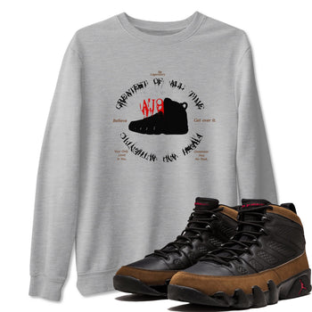 9s Olive shirts to match jordans Goat Kick sneaker match tees Air Jordan 9 Olive match shoes to clothes SNRT Sneaker Tees unisex cotton Heather Grey 1 shirts