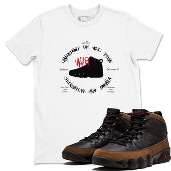 9s Olive shirts to match jordans Goat Kick sneaker match tees Air Jordan 9 Olive match shoes to clothes SNRT Sneaker Tees unisex cotton White 1 shirts