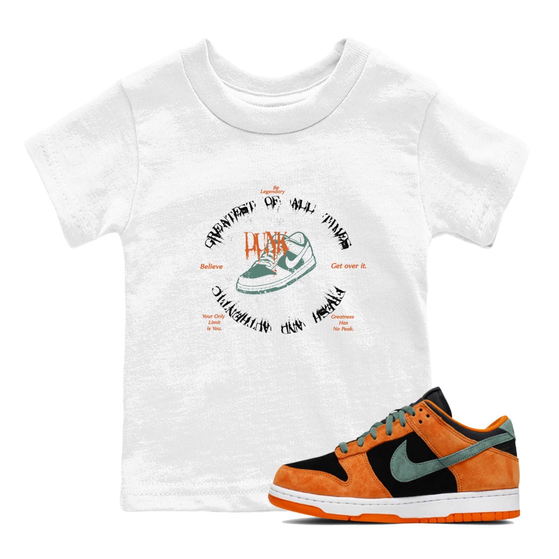 Dunk Low Ceramic shirts to match jordans Goat Kick sneaker match tees Dunk Ceramic match shoes to clothes SNRT Sneaker Tees Youth Baby White 1 tee