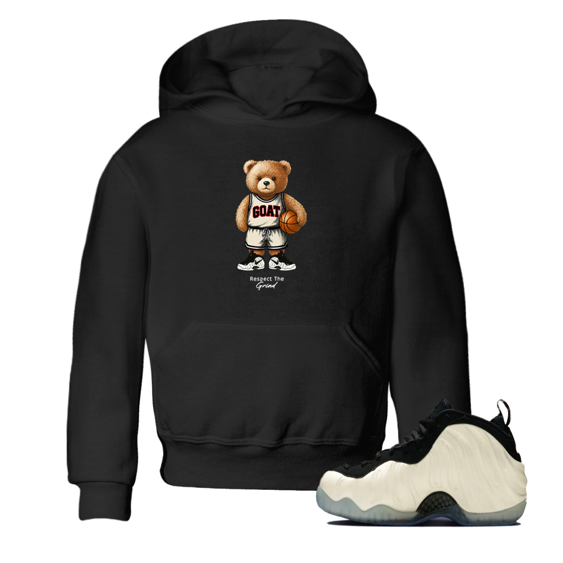 Sneaker Threads – Sneaker Tees To Match Air Foamposite One Pearl – GOAT Mode Youth Graphic Tee Black 1. Perfect for Jordan releases 2025 colorways.