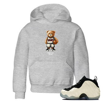 Sneaker Threads – Sneaker Tees To Match Air Foamposite One Pearl – GOAT Mode Youth Graphic Tee Heather Grey 1. Perfect for Jordan releases 2025 colorways.