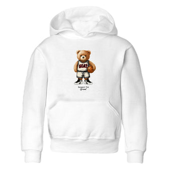 Sneaker Threads – Sneaker Tees To Match Air Foamposite One Pearl – GOAT Mode Youth Graphic Tee White 2. Perfect for Jordan releases 2025 colorways.