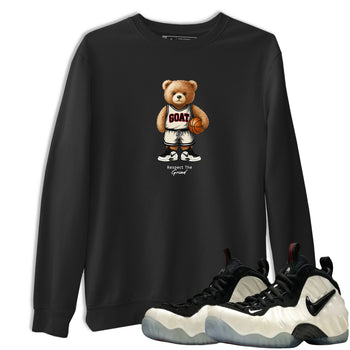 Sneaker Threads – Sneaker Tees To Match Air Foamposite One Pearl – GOAT Mode Graphic Tee Black 1. Perfect for Jordan releases 2025 colorways.