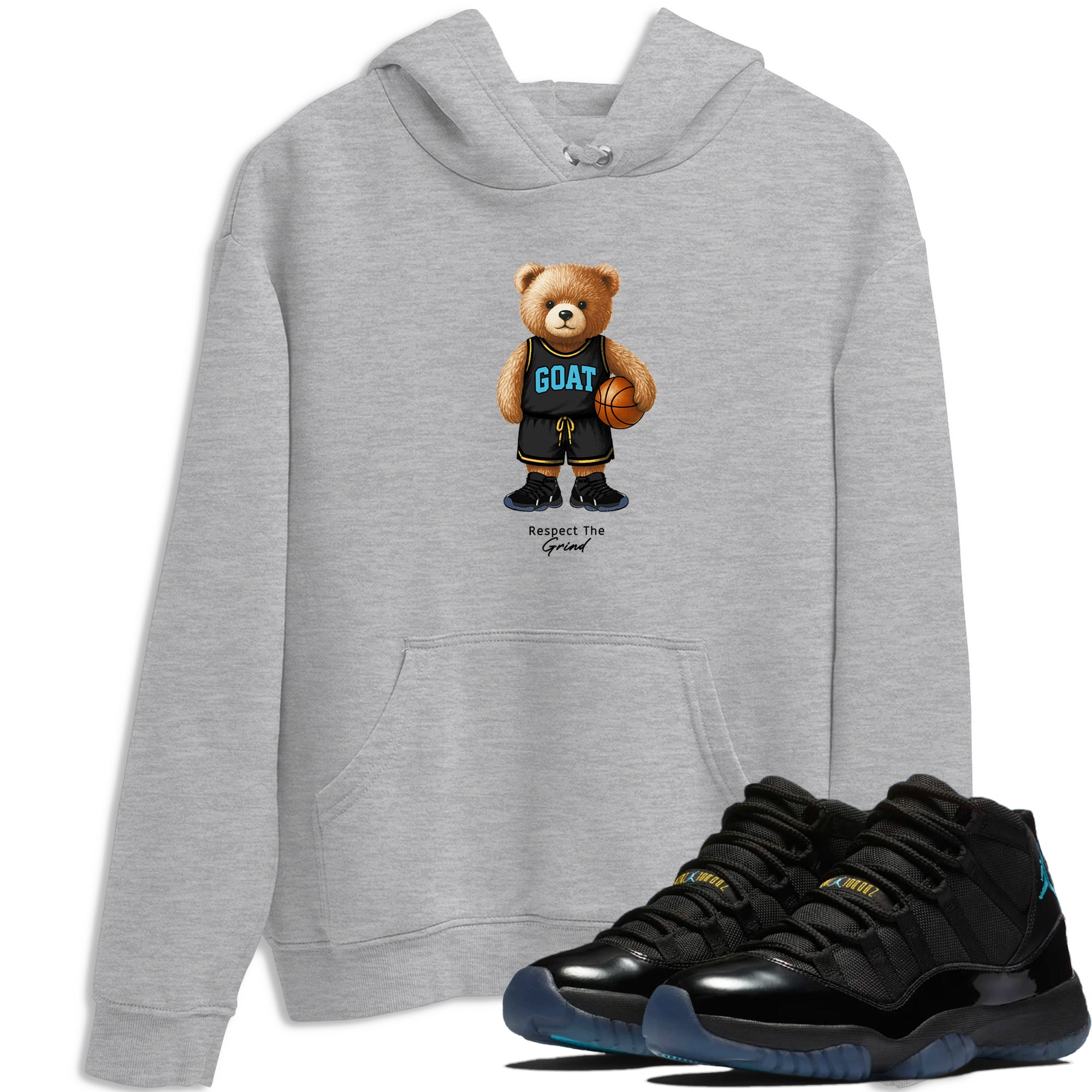 Basketball Graphic Tee – Sneaker Tees To Match Air Jordan 11 Gamma – GOAT Mode Graphic Tee Heather Grey 1. Perfect for 11s Gamma releases 2025 colorways.