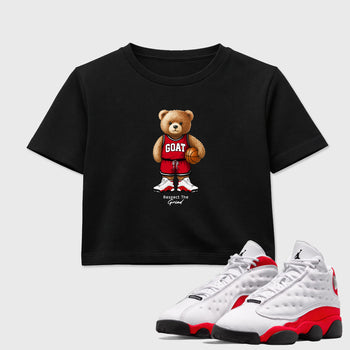 GOAT Mode SNRT Sneaker Women's Top - Air Jordan 13 University Red - SNRT Sneaker T-shirts