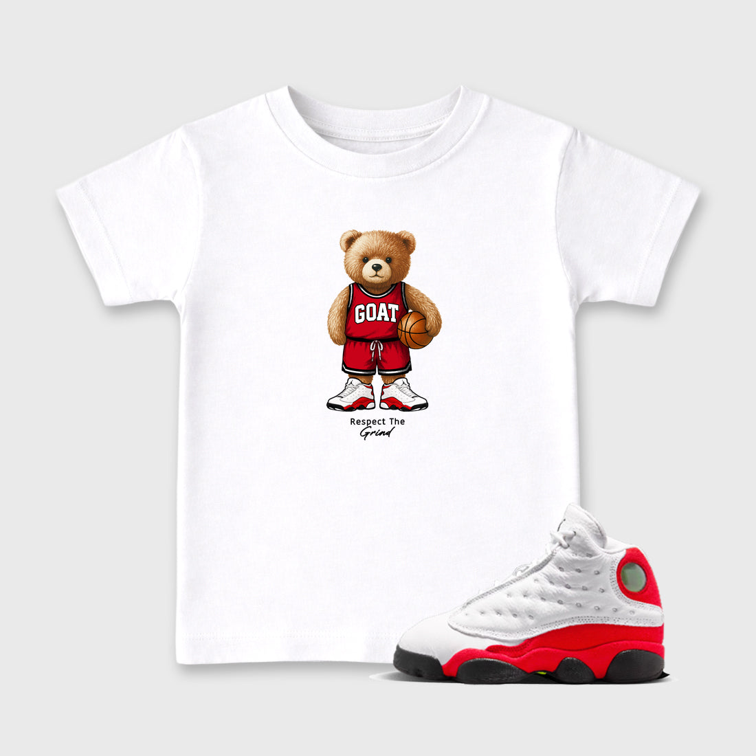 GOAT Mode SNRT Sneaker Tees Kids - Air Jordan 13 University Red - SNRT Sneaker T-shirts