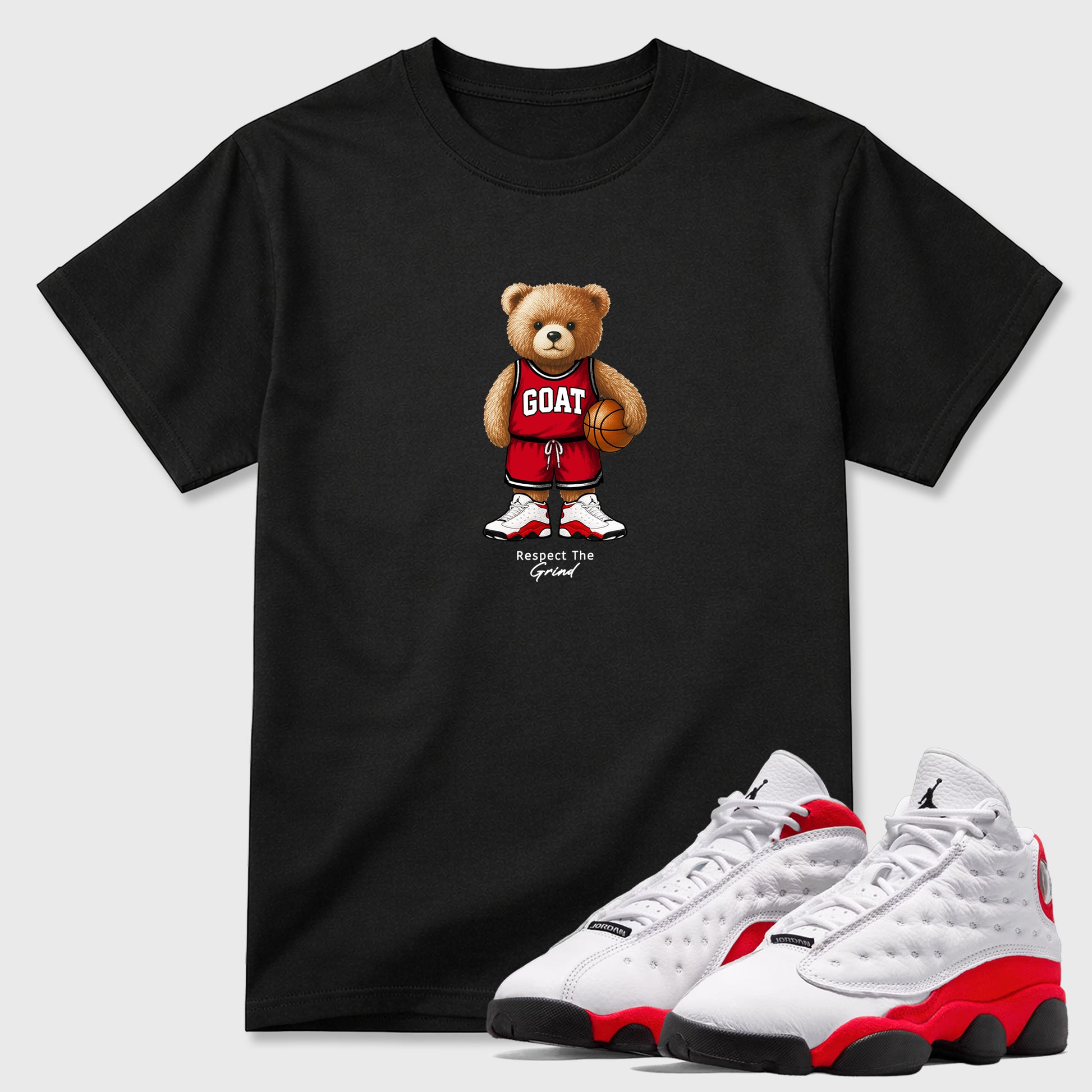 GOAT Mode SNRT Sneaker Tees - Air Jordan 13 University Red - SNRT Sneaker T-shirts
