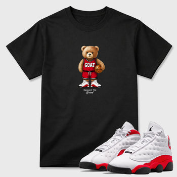 GOAT Mode SNRT Sneaker Tees - Air Jordan 13 University Red - SNRT Sneaker T-shirts