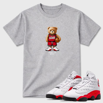 GOAT Mode SNRT Sneaker Tees - Air Jordan 13 University Red - SNRT Sneaker T-shirts