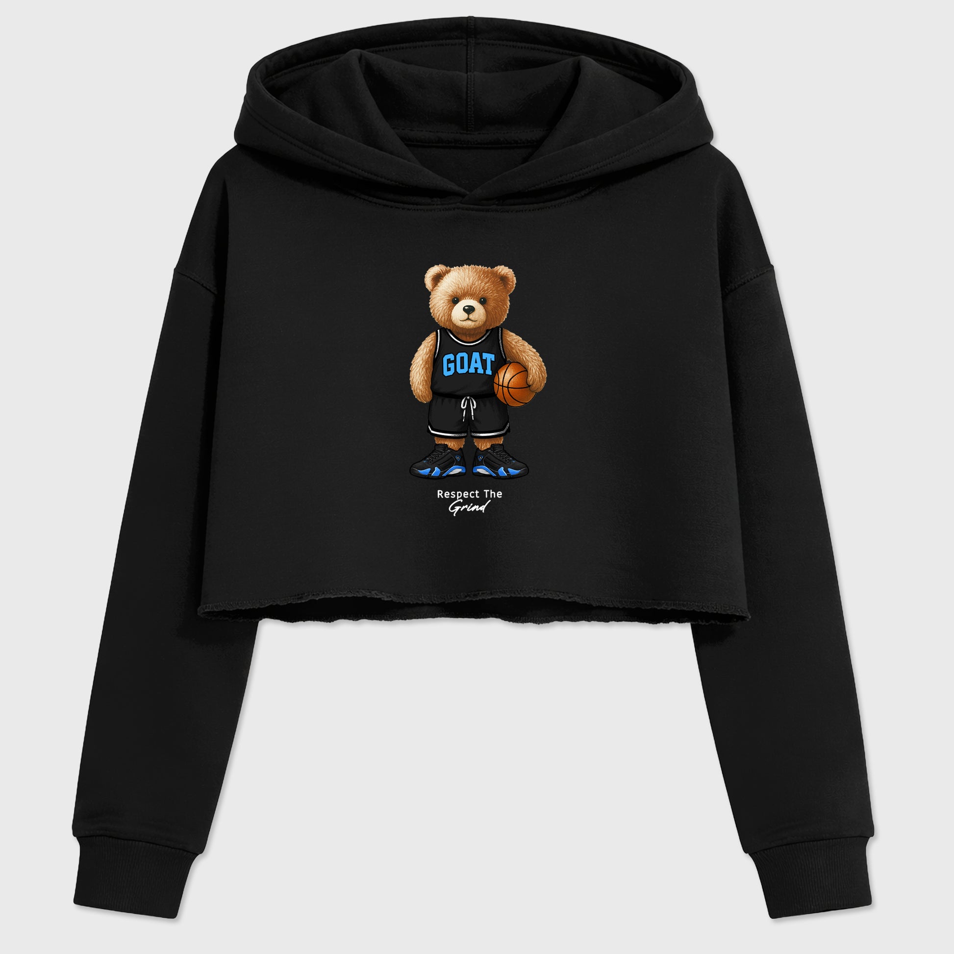 Sneaker match tees – Sneaker Tees To Match Air Jordan 14 University Blue Shoes – GOAT Mode Crop T-Shirt Black 2