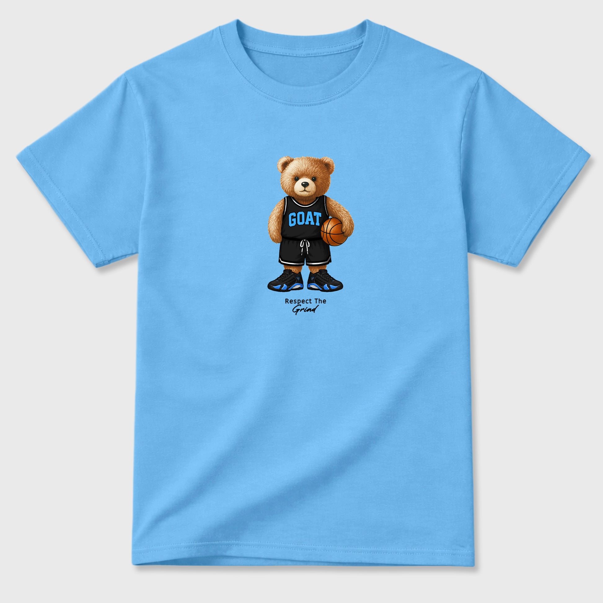 Sneaker match tees – Sneaker Tees To Match Air Jordan 14 University Blue Shoes – GOAT Mode Tee Carolina Blue 2