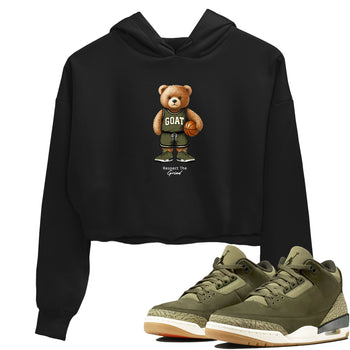 Basketball Graphic Tee – Sneaker Tees To Match Air Jordan 3 Family Affair – GOAT Mode Crop Tee Black 1. Perfect for 3s Medium Olive releases 2025 colorways.