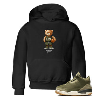 Basketball Graphic Tee – Sneaker Tees To Match Air Jordan 3 Family Affair – GOAT Mode Youth Graphic Tee Black 1. Perfect for 3s Medium Olive releases 2025 colorways.