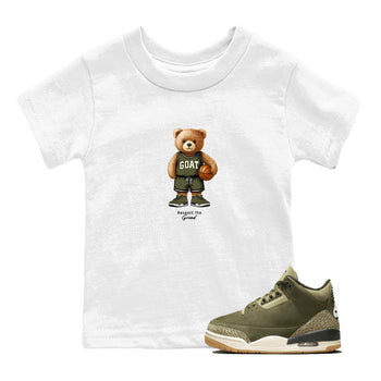 Basketball Graphic Tee – Sneaker Tees To Match Air Jordan 3 Family Affair – GOAT Mode Youth Graphic Tee White 1. Perfect for 3s Medium Olive releases 2025 colorways.