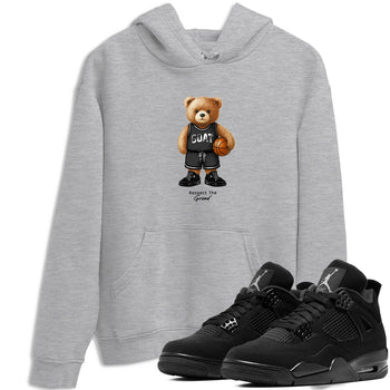 Basketball Graphic Tee – Sneaker Tees To Match Air Jordan 4 Black Cat – GOAT Mode Graphic Tee Heather Grey 1. Perfect for Black Cat releases 2025 colorways.