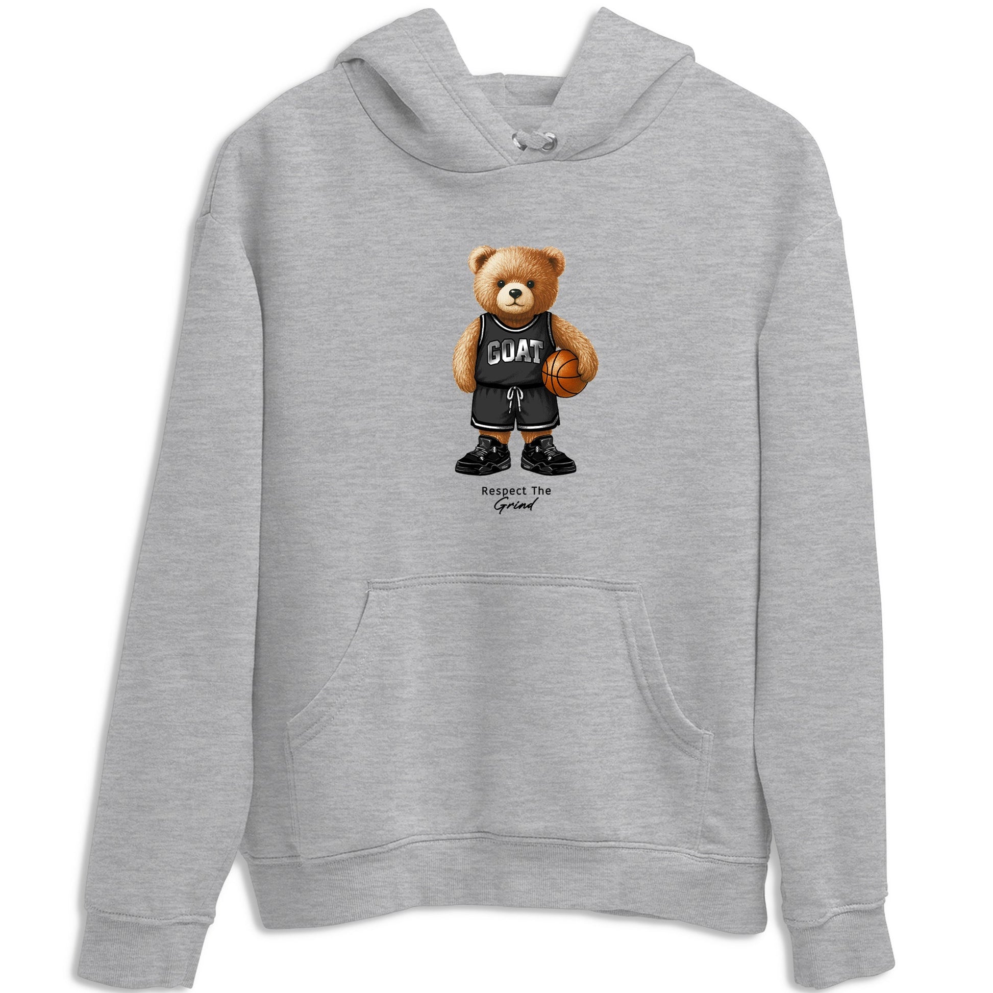 Basketball Graphic Tee – Sneaker Tees To Match Air Jordan 4 Black Cat – GOAT Mode Graphic Tee Heather Grey 2. Perfect for Black Cat releases 2025 colorways.