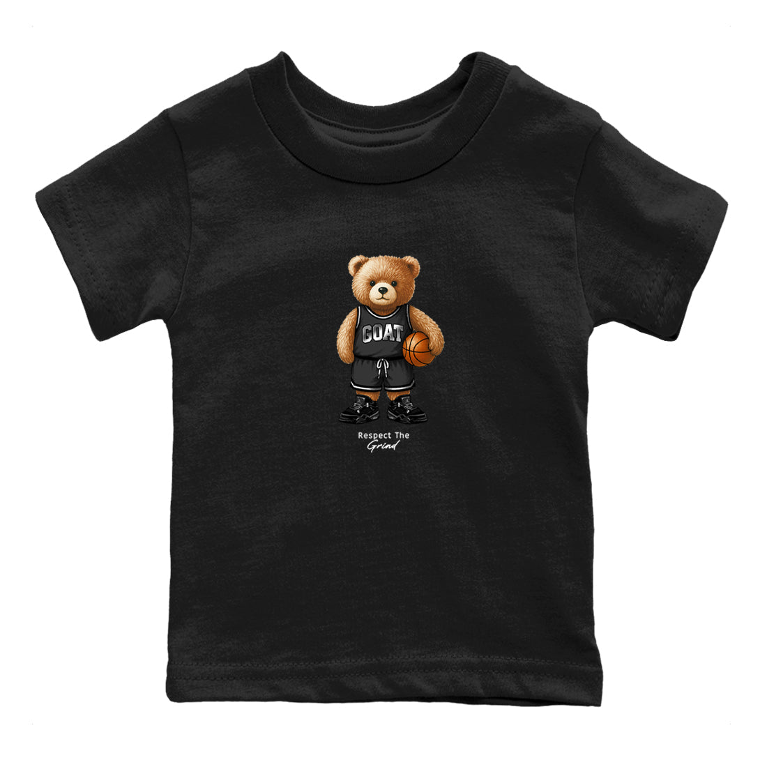 Basketball Graphic Tee – Sneaker Tees To Match Air Jordan 4 Black Cat – GOAT Mode Youth Graphic Tee Black 2. Perfect for Black Cat releases 2025 colorways.