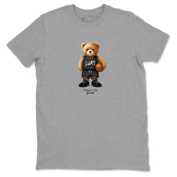 Basketball Graphic Tee – Sneaker Tees To Match Air Jordan 4 Black Cat – GOAT Mode Graphic Tee Heather Grey 2. Perfect for Black Cat releases 2025 colorways.