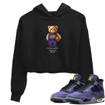Best Sneakerfits graphic tee – Los Angeles Basketball Tees To Match Air Jordan 4 Lakeshow – GOAT Mode Crop T-Shirt Black 1