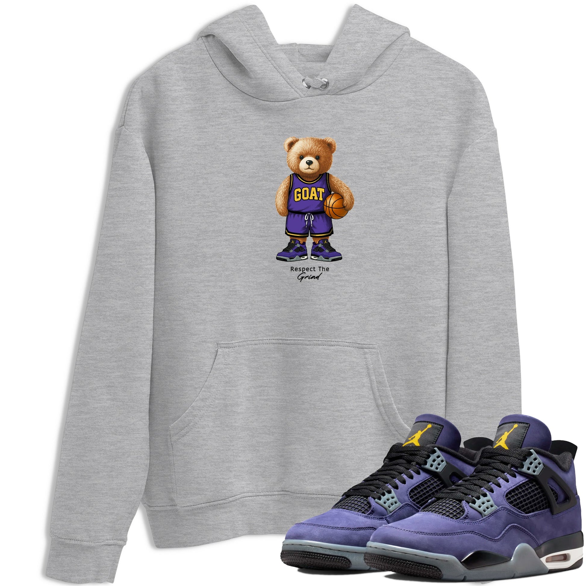 Best Sneakerfits graphic tee – Los Angeles Basketball Tees To Match Air Jordan 4 Lakeshow – GOAT Mode Tee Heather Grey 1