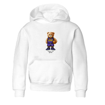 Best Sneakerfits graphic tee – Los Angeles Basketball Tees To Match Air Jordan 4 Lakeshow – GOAT Mode Kids T-Shirt White 2