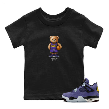 Best Sneakerfits graphic tee – Los Angeles Basketball Tees To Match Air Jordan 4 Lakeshow – GOAT Mode Kids T-Shirt Black 1