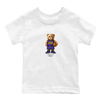 Best Sneakerfits graphic tee – Los Angeles Basketball Tees To Match Air Jordan 4 Lakeshow – GOAT Mode Kids T-Shirt White 2