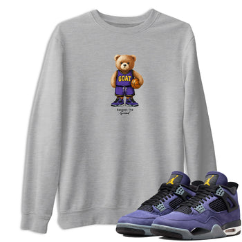 Best Sneakerfits graphic tee – Los Angeles Basketball Tees To Match Air Jordan 4 Lakeshow – GOAT Mode Tee Heather Grey 1