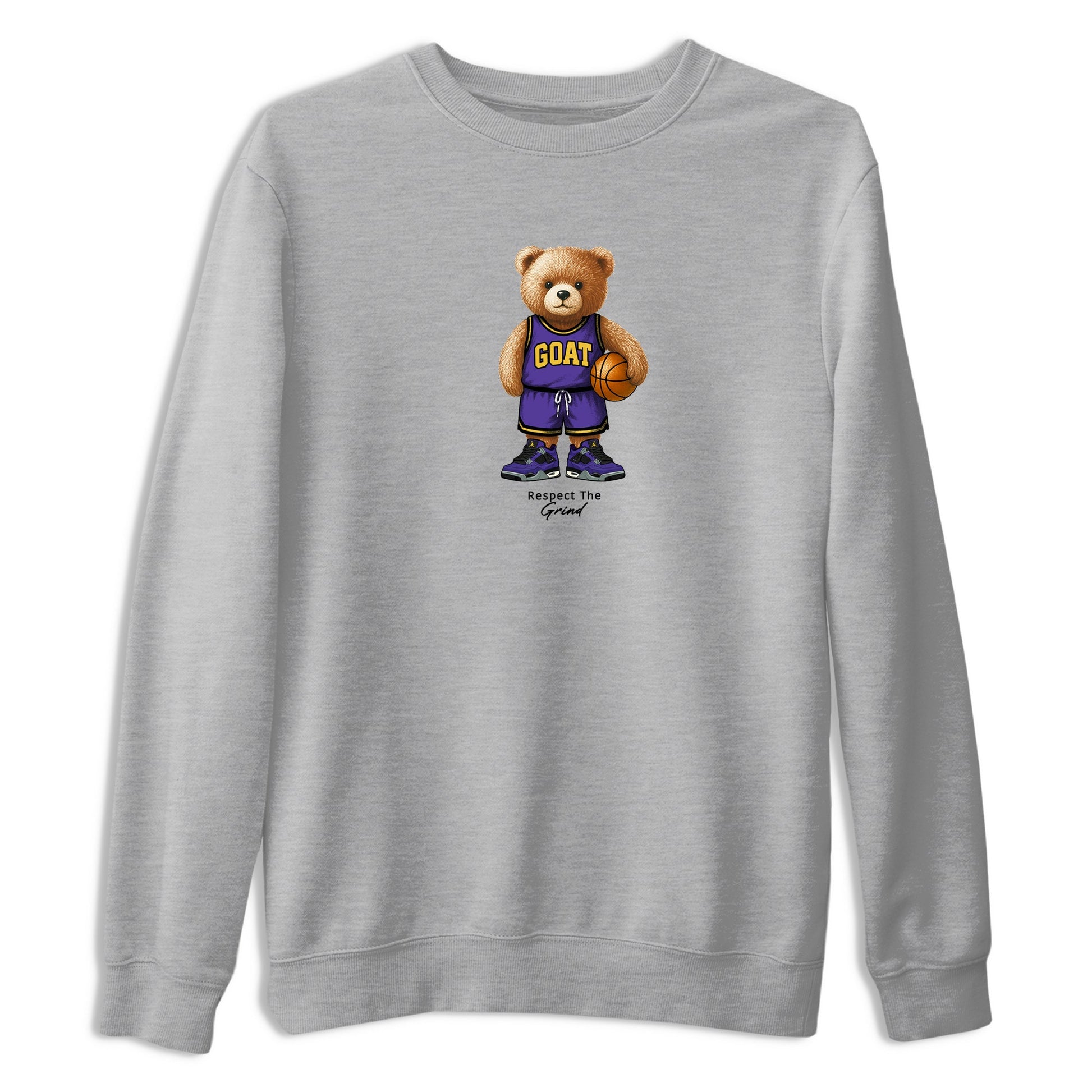 Best Sneakerfits graphic tee – Los Angeles Basketball Tees To Match Air Jordan 4 Lakeshow – GOAT Mode Tee Heather Grey 2