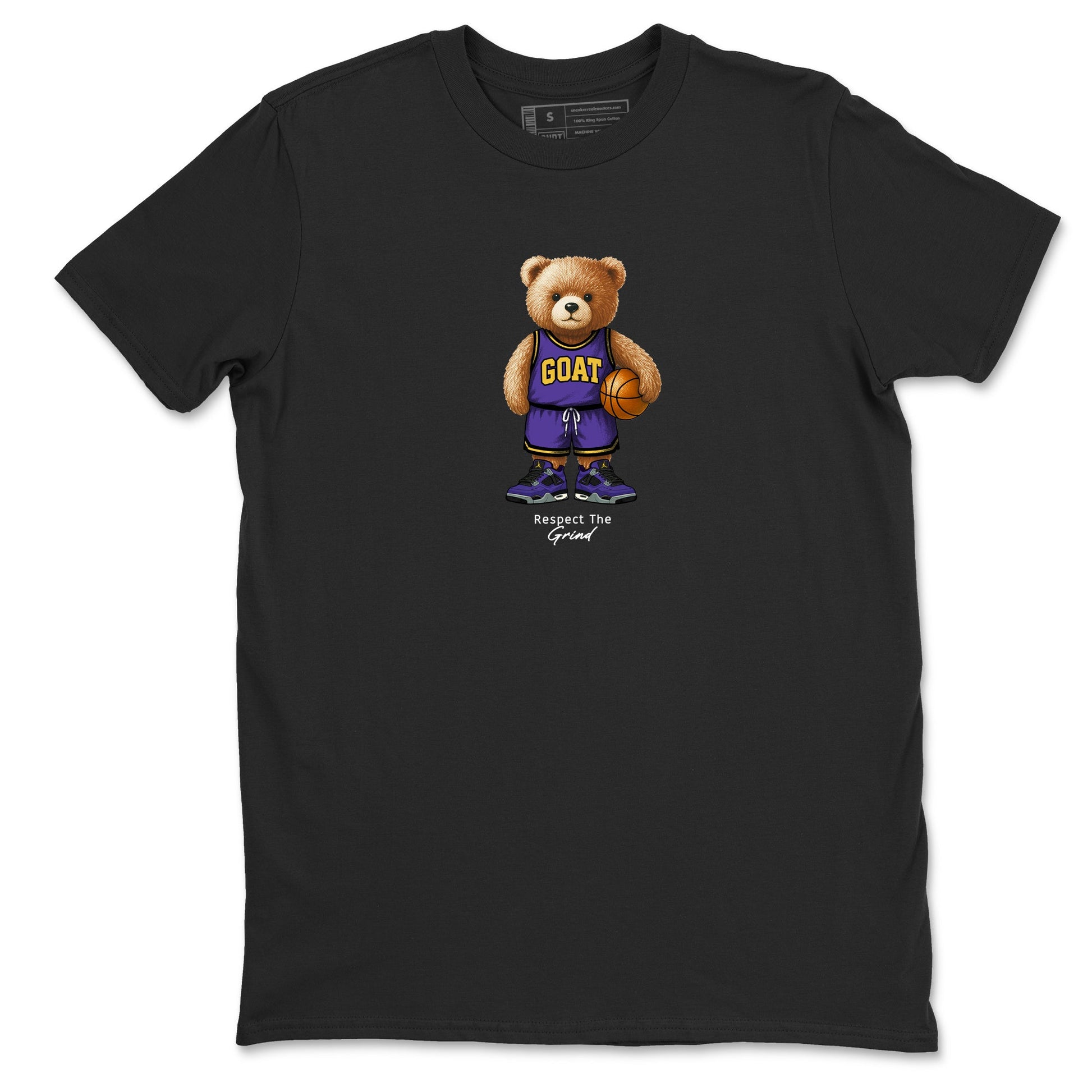 Best Sneakerfits graphic tee – Los Angeles Basketball Tees To Match Air Jordan 4 Lakeshow – GOAT Mode Tee Black 2