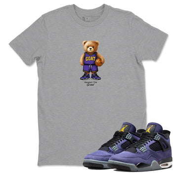 Best Sneakerfits graphic tee – Los Angeles Basketball Tees To Match Air Jordan 4 Lakeshow – GOAT Mode Tee Heather Grey 1