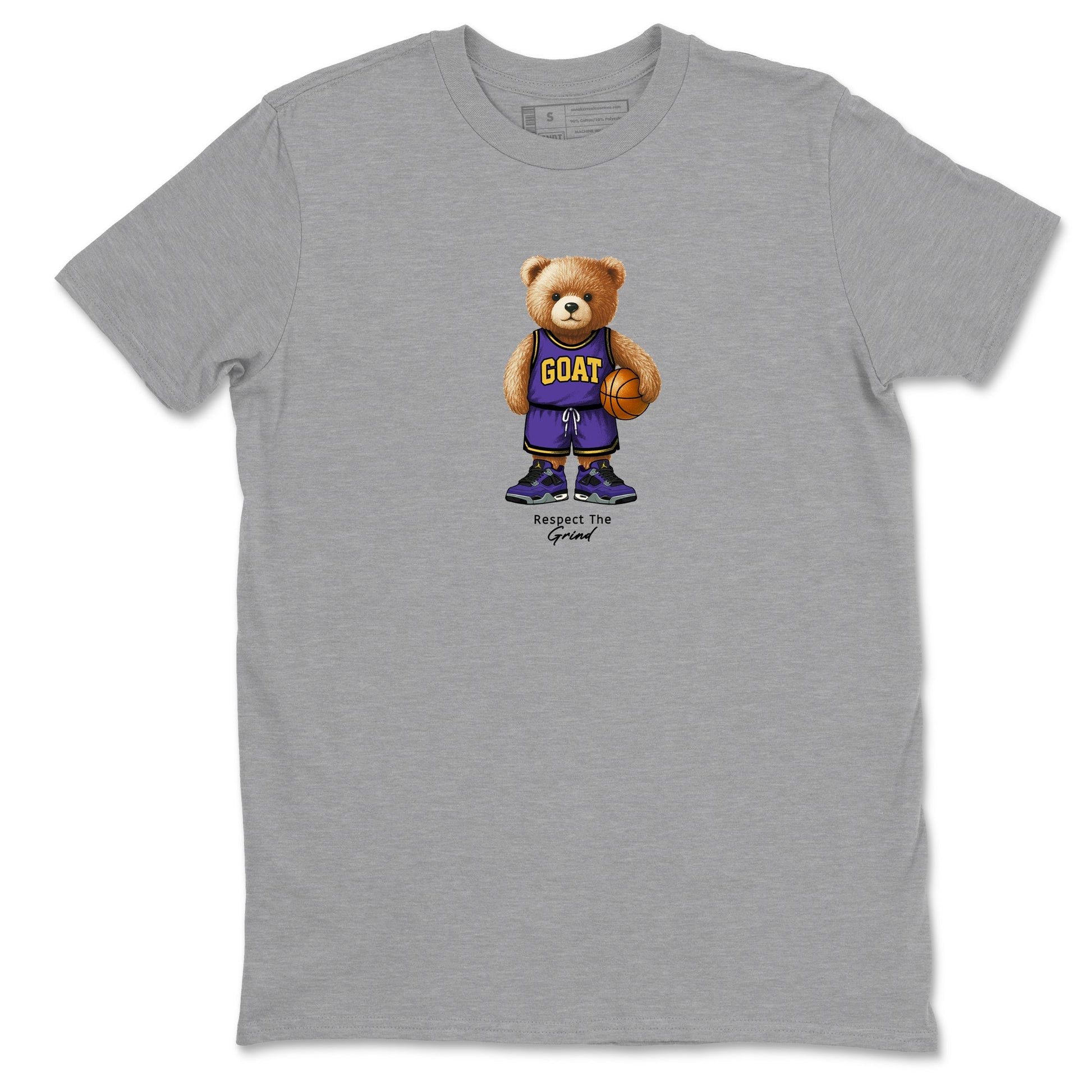 Best Sneakerfits graphic tee – Los Angeles Basketball Tees To Match Air Jordan 4 Lakeshow – GOAT Mode Tee Heather Grey 2